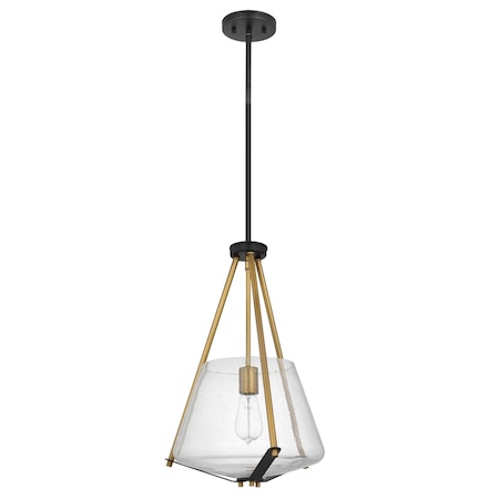 Nuvo Starlight 1-Light Foyer Pendant, E26 60W, Matte Black: Clear Seeded 60/7687